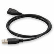 AddOn 3ft USB A 2.0 Male to Female Black Cable