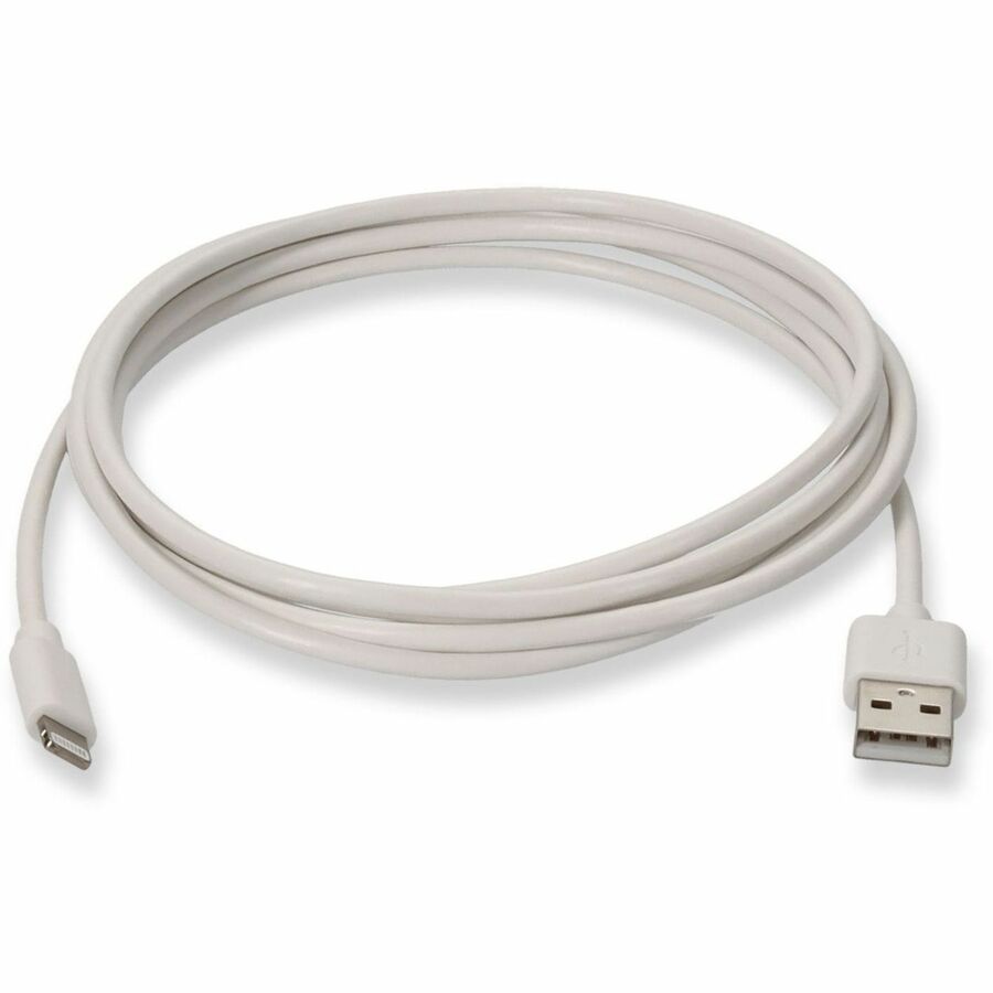 AddOn 6in USB 2.0 (A) Male to Lightning Male White Cable