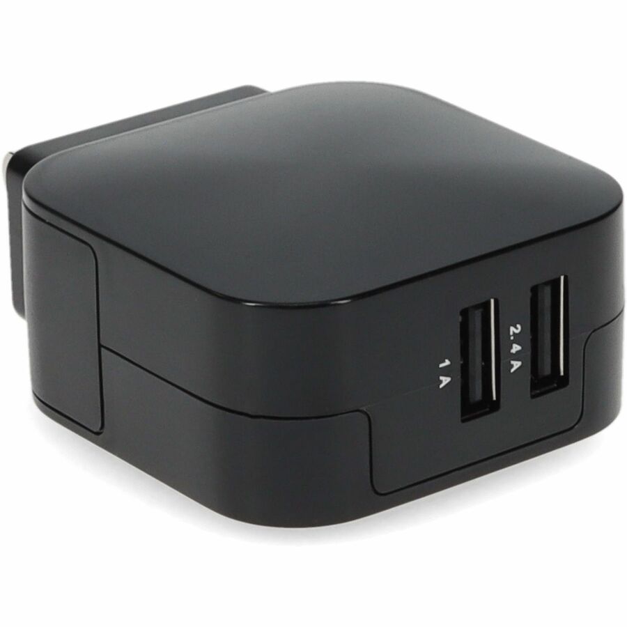 AddOn Wall Plug to 2x USB 5v 3.4A for US Black