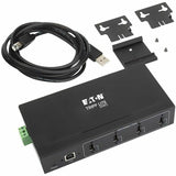 Eaton Tripp Lite Series 4-Port Industrial-Grade USB 2.0 Hub - 15 kV ESD Immunity, Metal Housing, Wall/DIN Mountable