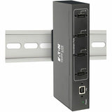 Eaton Tripp Lite Series 4-Port Industrial-Grade USB 2.0 Hub - 15 kV ESD Immunity, Metal Housing, Wall/DIN Mountable