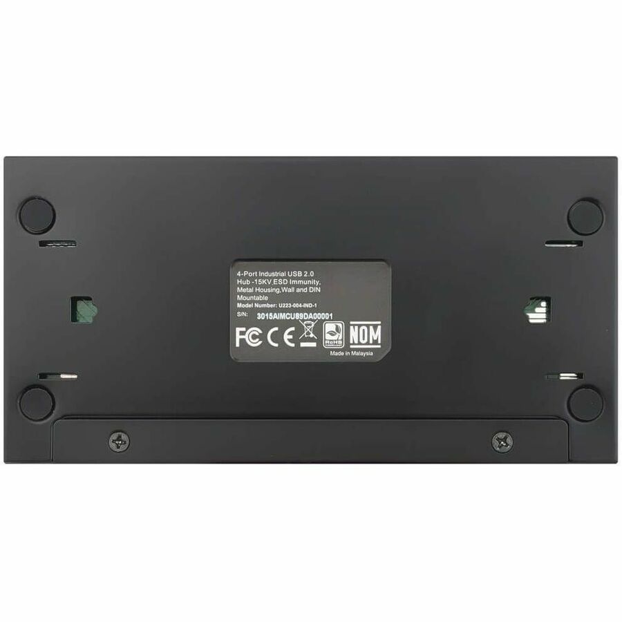 Eaton Tripp Lite Series 4-Port Industrial-Grade USB 2.0 Hub - 15 kV ESD Immunity, Metal Housing, Wall/DIN Mountable