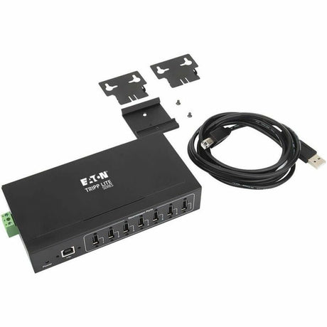 Eaton Tripp Lite Series 7-Port Industrial-Grade USB 2.0 Hub - 15 kV ESD Immunity, Metal Housing, Wall/DIN Mountable