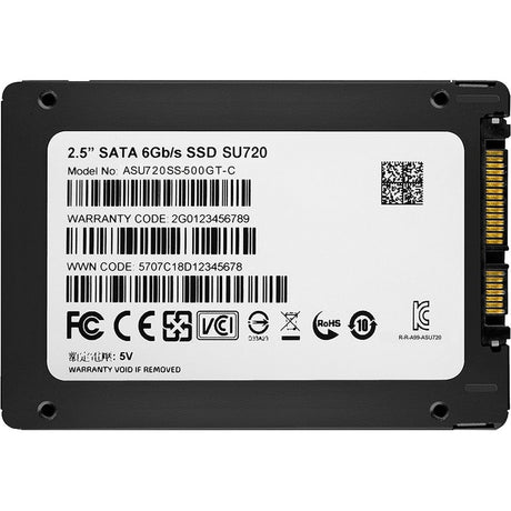 Adata Ultimate SU720 ASU720SS-500G-C 500 GB Solid State Drive - 2.5" Internal - SATA (SATA/600)