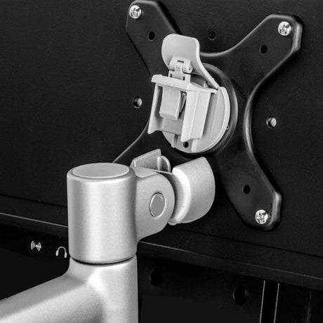 Atdec Mounting Arm for Flat Panel Display, Monitor, POS Display, Curved Screen Display, Notebook, Tablet - Silver - Landscape/Portrait