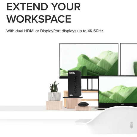 Plugable USB 3.0 and USB-C Dual 4K Display Docking Station with DisplayPort and HDMI for Windows and Mac