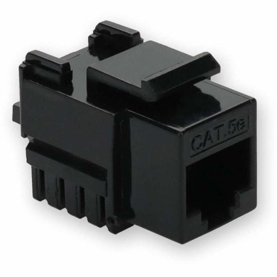 AddOn Non-Terminated to RJ-45 (Female) Black Cat5e UTP Copper Connector 90 Degree