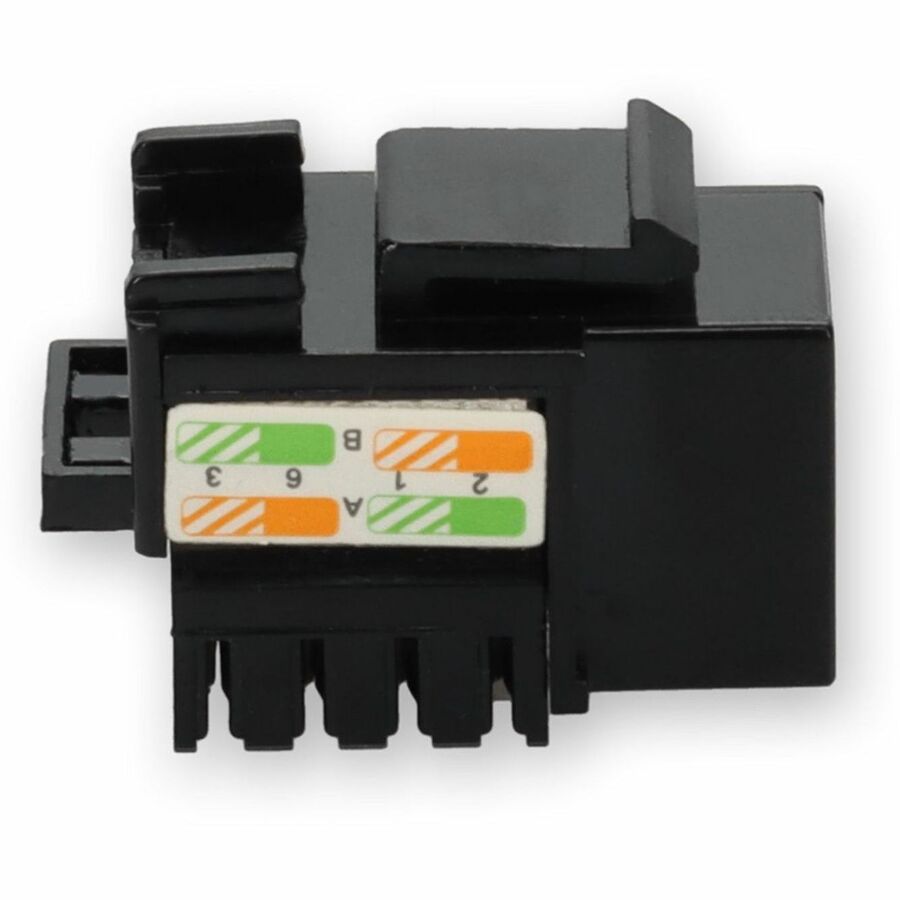 AddOn Non-Terminated to RJ-45 (Female) Black Cat6 UTP Copper Connector 90 Degree