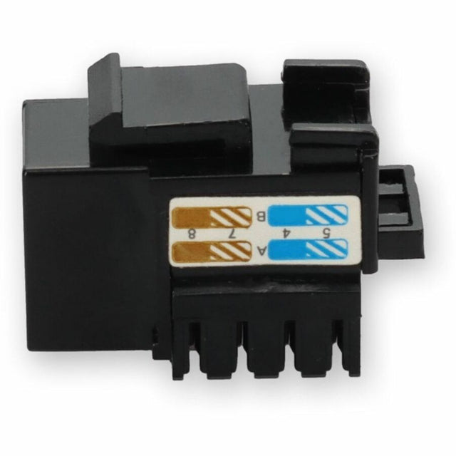 AddOn Non-Terminated to RJ-45 (Female) Black Cat6 UTP Copper Connector 90 Degree