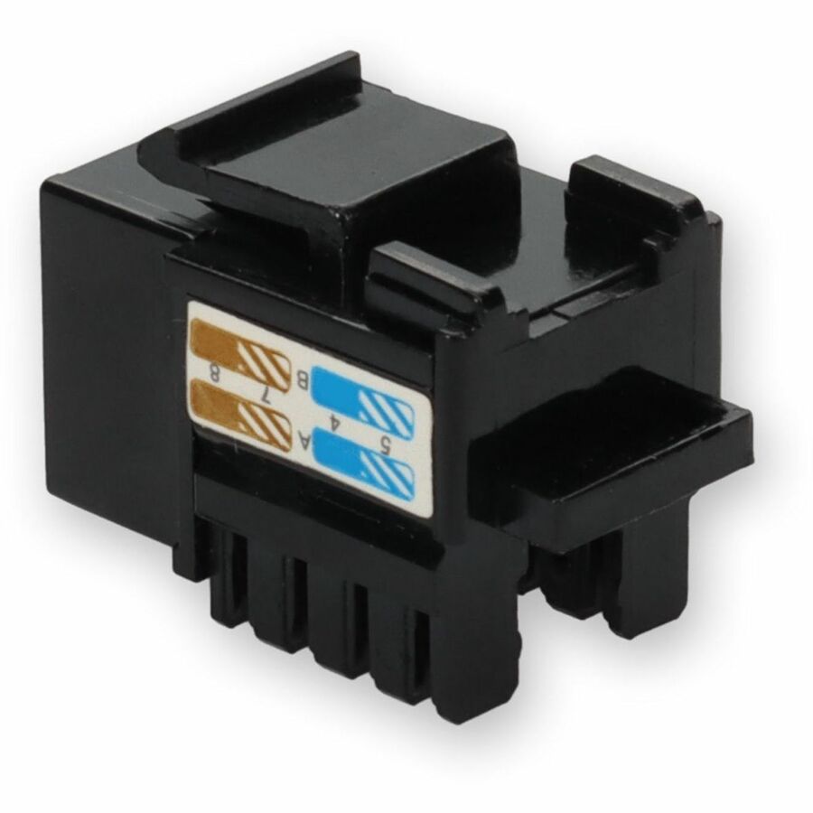 AddOn Non-Terminated to RJ-45 (Female) Black Cat6 UTP Copper Connector 90 Degree