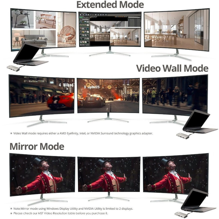 USB-C to Multi-Video MST Hub with 100W PD 3.0 - 4K@60Hz Ultra HD
