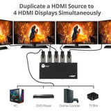 SIIG 4 Port HDMI 2.0 4K 60Hz HDR Splitter with EDID and Downscaling Feature