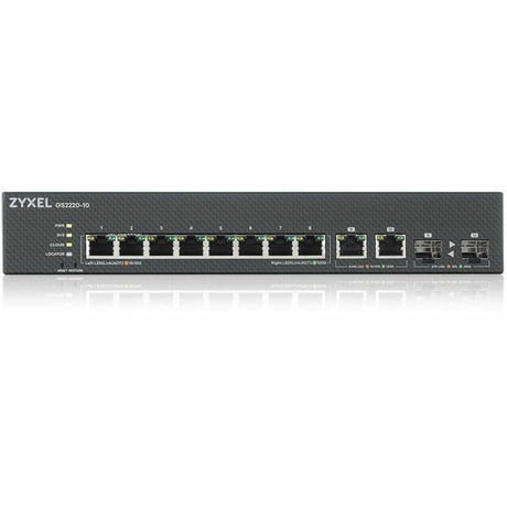 ZYXEL GS2220-10 8-Port Gigabit L2+ Managed and Nebula Pro Cloud Managed Switch with 2 SFP Uplinks