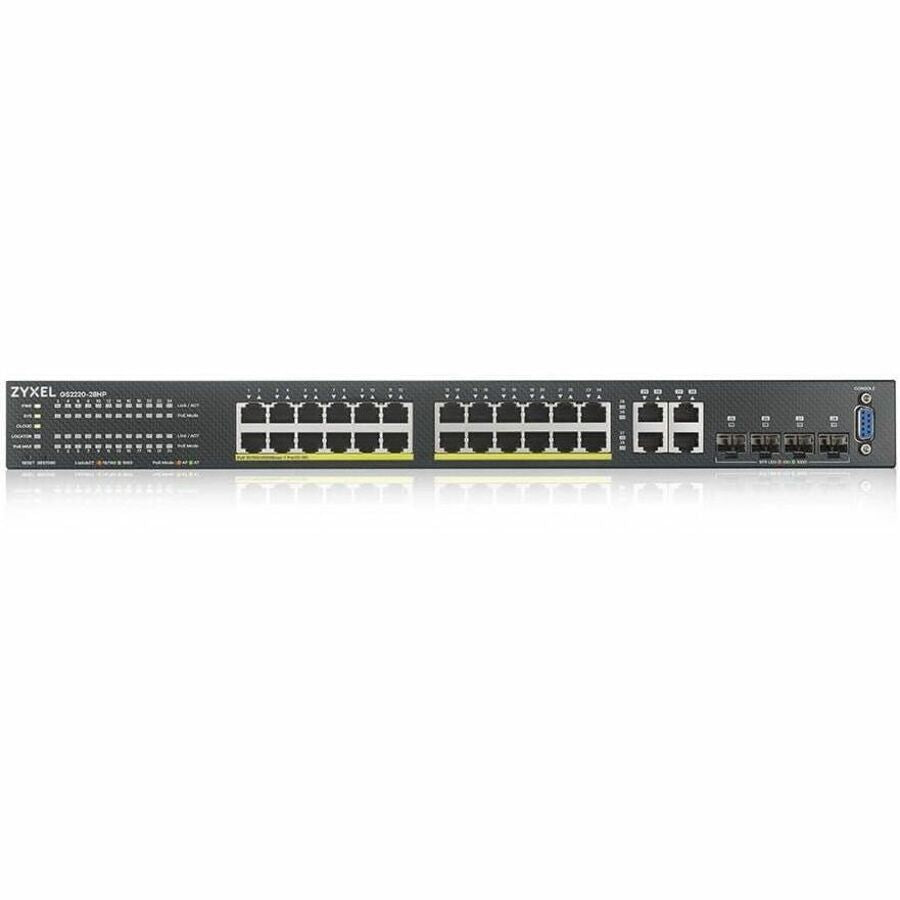 ZYXEL GS2220-28HP 24-Port Gigabit L2+ Managed and Nebula Pro Cloud Managed Switch | 24 PoE+ Ports at 375W with 4 SFP Uplinks