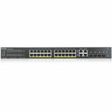 ZYXEL GS2220-28HP 24-Port Gigabit L2+ Managed and Nebula Pro Cloud Managed Switch | 24 PoE+ Ports at 375W with 4 SFP Uplinks