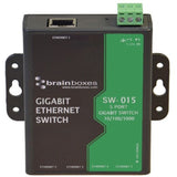 Brainboxes Compact 5 Port Gigabit Ethernet Switch DIN Rail Mountable