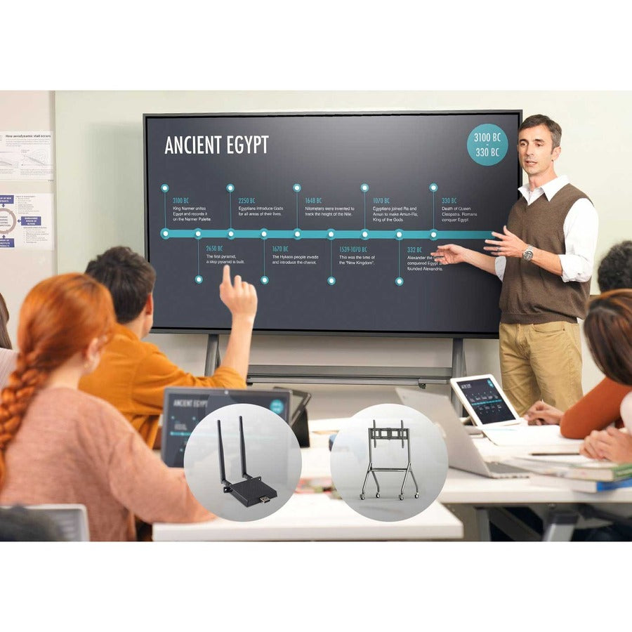 ViewSonic ViewBoard IFP5550-E4 - 4K Interactive Display with WiFi Adapter and Slim Trolley Cart - 350 cd/m2 - 55"