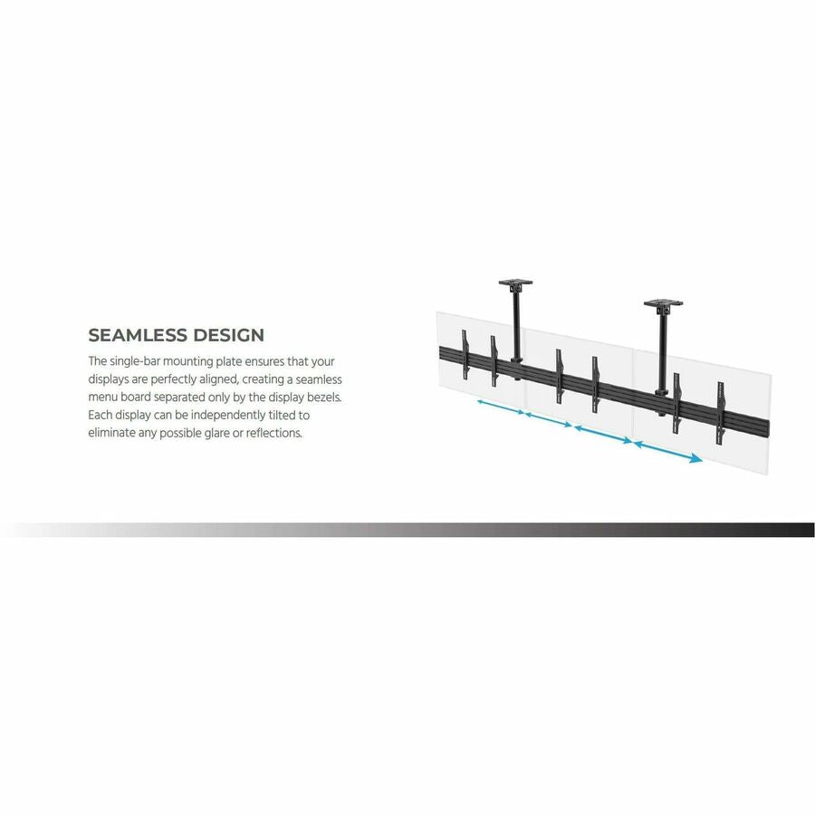 Monoprice Commercial 39664 Ceiling Mount for Menu Board, TV, Display - Black - Landscape/Portrait