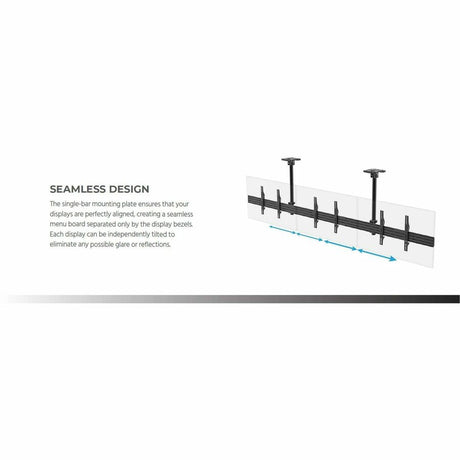 Monoprice Commercial 39664 Ceiling Mount for Menu Board, TV, Display - Black - Landscape/Portrait