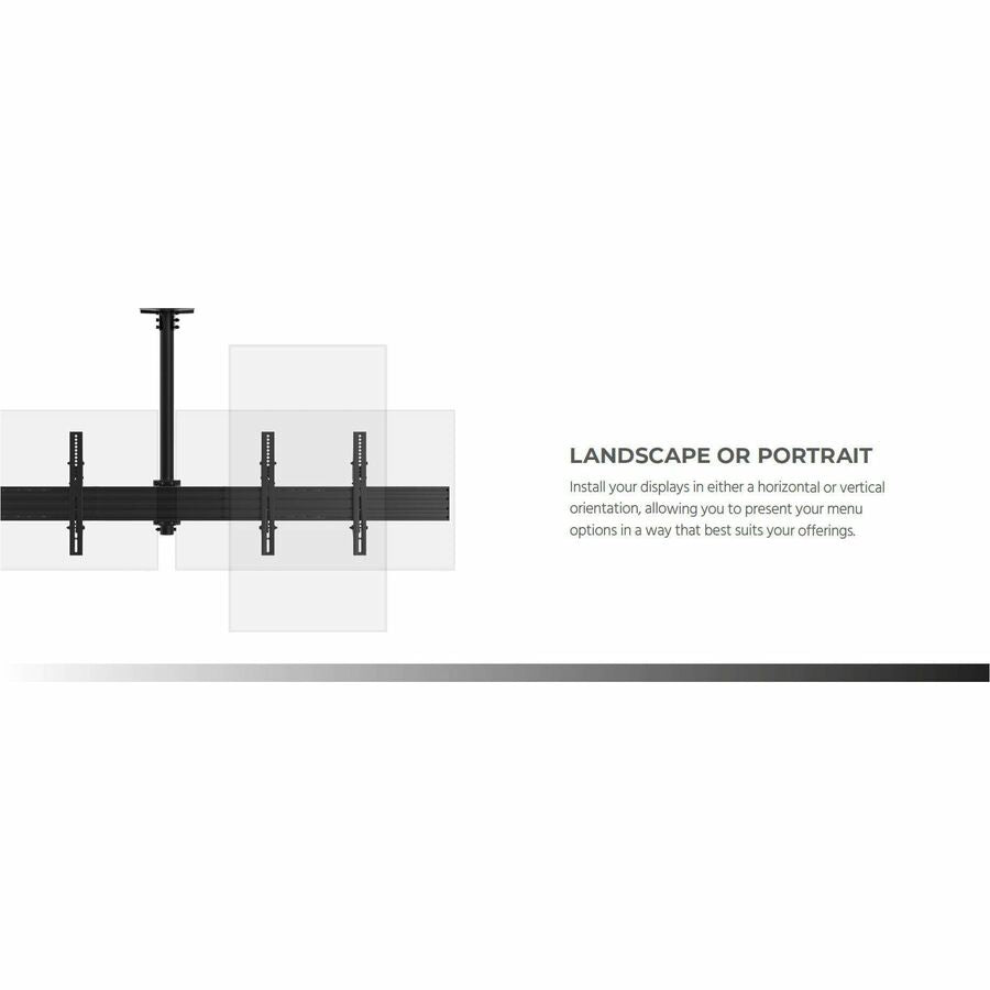 Monoprice Commercial 39664 Ceiling Mount for Menu Board, TV, Display - Black - Landscape/Portrait
