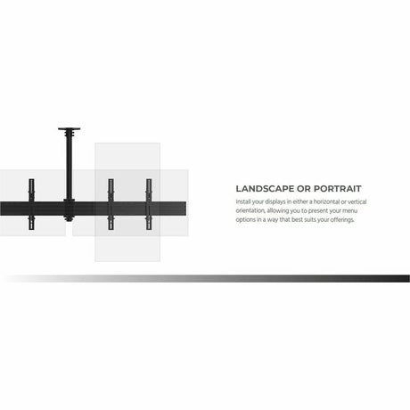 Monoprice Commercial 39664 Ceiling Mount for Menu Board, TV, Display - Black - Landscape/Portrait
