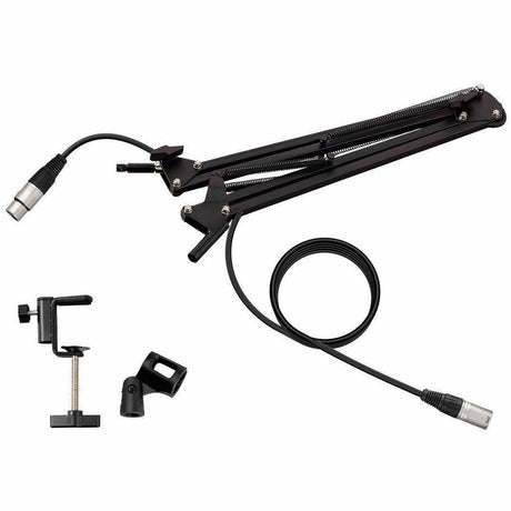 Monoprice Suspension Boom Arm Scissor Broadcast Mic Stand w/ Built-in XLR Mic Cable