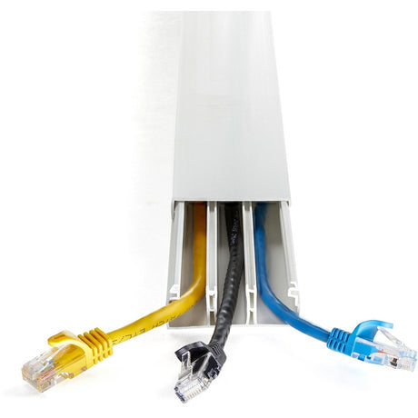 StarTech.com Cable Management Raceway with Cover 2"(50mm)W x 3/4"(20mm)H, 6.5ft(2m) length, 3 Compartment Network Cord Hider, UL Listed