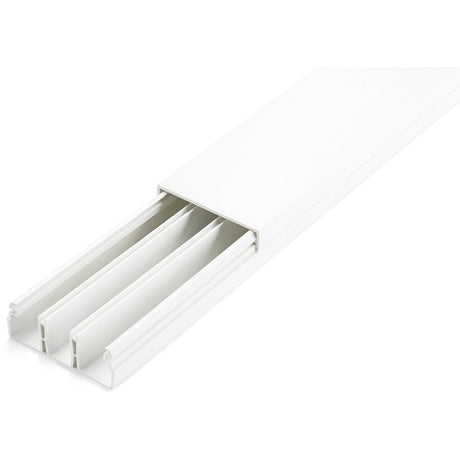 StarTech.com Cable Management Raceway with Cover 2"(50mm)W x 3/4"(20mm)H, 6.5ft(2m) length, 3 Compartment Network Cord Hider, UL Listed