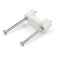 StarTech.com 100 Pack Cable Clips with Nails - Two Steel Nails - Reusable Nail-in Clamps - Cord Mounting Clips/Fasteners/Tacks White - TAA