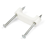 StarTech.com 100 Pack Cable Clips with Nails - Two Steel Nails - Reusable Nail-in Clamps - Cord Mounting Clips/Fasteners/Tacks White - TAA