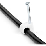 StarTech.com 100 Pk (M) Cable Clips w/ Nail - Reusable Nail-in Clamps - Cord Mounting/Holding Clips - Cable Tacks Wire Fasteners White TAA