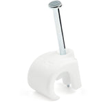 StarTech.com 100 Pk (L) Cable Clips w/ Nail - Reusable Nail-in Clamps - Cord Mounting/Holding Clips - Cable Tacks Wire Fasteners White TAA