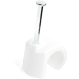 StarTech.com 100 Pk XL Cable Clips w/ Nail - Reusable Nail-in Clamps - Cord Mounting/Holding Clips - Cable Tacks Wire Fasteners White TAA