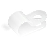 StarTech.com 100 Pack Screw Mount Cable Clamps - Wire Fastener/Holder - R-Type Screw Down Reusable Nylon Clips - UL/94V-2 Rated - Large