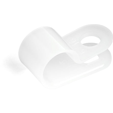 StarTech.com 100 Pack Screw Mount Cable Clamps - Wire Fastener/Holder - R-Type Screw Down Reusable Nylon Clips - UL/94V-2 Rated - Large