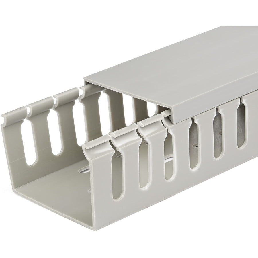 StarTech.com Cable Management Raceway with Cover 3"(75mm)W x 2"(50mm)H, 6.5ft(2m) length, 3/8"(8mm) Slots, Wall Wire Duct, UL Listed