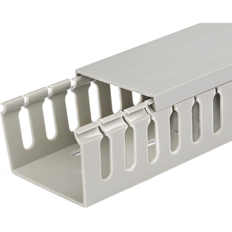 StarTech.com Cable Management Raceway with Cover 3"(75mm)W x 2"(50mm)H, 6.5ft(2m) length, 3/8"(8mm) Slots, Wall Wire Duct, UL Listed