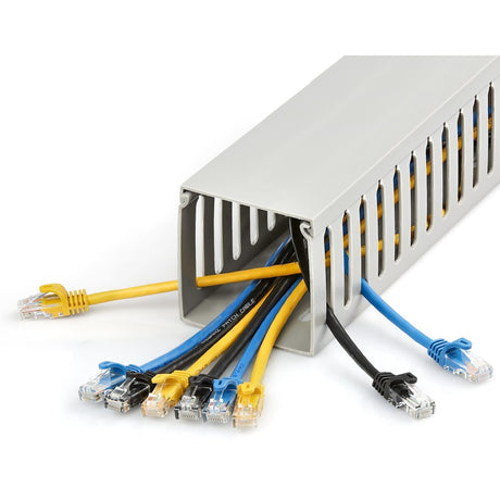 StarTech.com Cable Management Raceway with Cover 3"(75mm)W x 3"(75mm)H, 6.5ft(2m) length, 3/8"(8mm) Slots, Wall Wire Duct, UL Listed