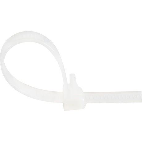 StarTech.com 5"(12cm) Reusable Cable Ties, 1-1/8"(30mm) Dia. 50lb(22Kg) Tensile Strength, Nylon, In/Outdoor, UL Listed, 100 Pack, White