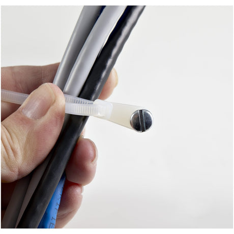 StarTech.com 4"(10cm) Cable Ties with Mounting Hole, 7/8"(24mm) Dia, 18lb(8kg) Tensile Strength, Nylon Zip Ties, UL Listed, 100 Pack