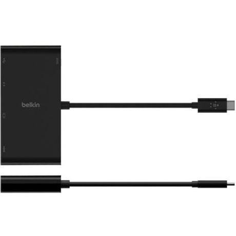 Belkin USB-C Multiport Adapter, USB-C to HDMI - USB A 3.0 - VGA, up to 100W Power Delivery, up 4k Resolution