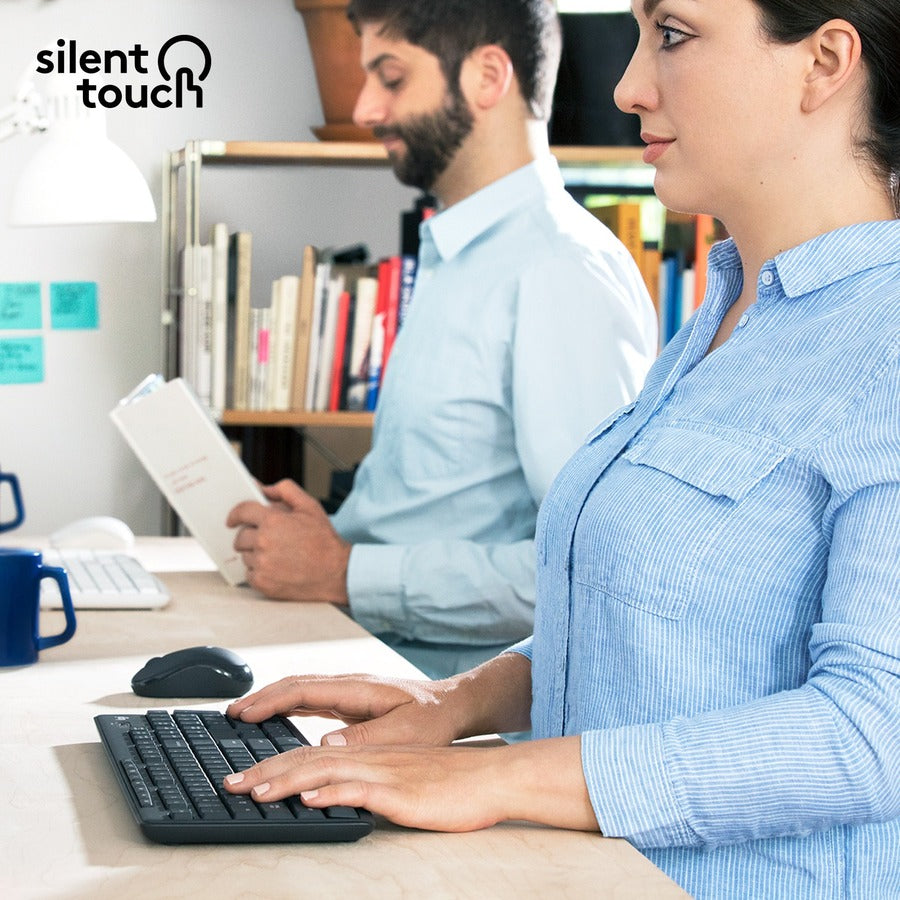 Logitech MK295 Wireless Mouse & Keyboard Combo with SilentTouch Technology, Graphite