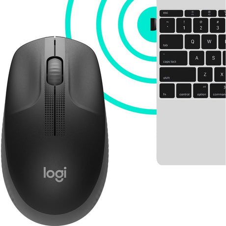 Logitech Wireless Mouse M190 - Full Size Ambidextrous Curve Design, 18-Month Battery with Power Saving Mode, Precise Cursor Control & Scrolling, Wide Scroll Wheel, Thumb Grips (Charcoal)