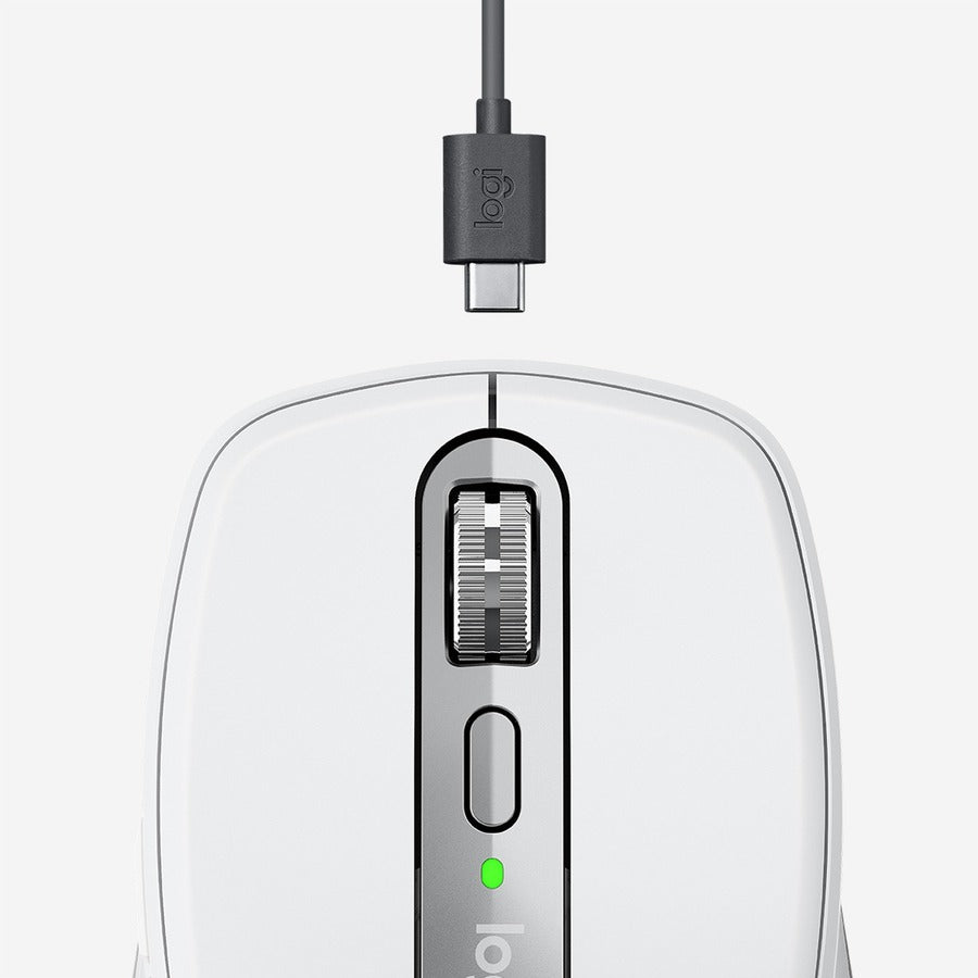 Logitech MX Anywhere 3 for Mac Compact Performance Mouse, Wireless, Comfortable, Ultrafast Scrolling, Any Surface, Portable, 4000DPI, Customizable Buttons, USB-C, Bluetooth, Apple Mac, iPad, Pale Gray