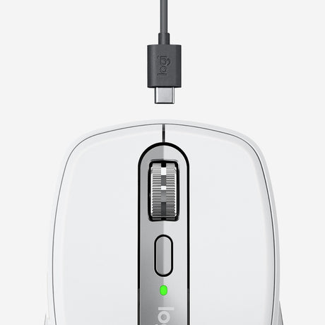 Logitech MX Anywhere 3 for Mac Compact Performance Mouse, Wireless, Comfortable, Ultrafast Scrolling, Any Surface, Portable, 4000DPI, Customizable Buttons, USB-C, Bluetooth, Apple Mac, iPad, Pale Gray