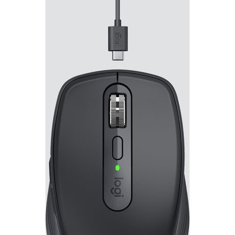 Logitech MX Anywhere 3 Compact Performance Mouse, Wireless, Comfort, Fast Scrolling, Any Surface, Portable, 4000DPI, Customizable Buttons, USB-C, Bluetooth, Apple Mac, iPad, Windows PC, Linux, Chrome (Black)