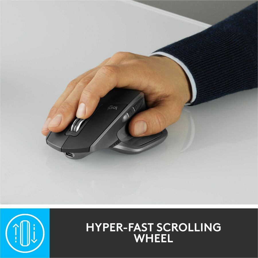 Logitech MX Master 2S Bluetooth Edition Wireless Mouse, Multi-Surface, Hyper-Fast Scrolling, Ergonomic, Graphite