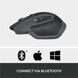 Logitech MX Master 2S Bluetooth Edition Wireless Mouse, Multi-Surface, Hyper-Fast Scrolling, Ergonomic, Graphite