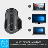Logitech MX Master 2S Bluetooth Edition Wireless Mouse, Multi-Surface, Hyper-Fast Scrolling, Ergonomic, Graphite