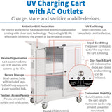 Eaton Tripp Lite Series Safe-IT Multi-Device UV Charging Cart, Hospital-Grade, 32 AC Outlets, Laptops, Chromebooks, Antimicrobial, White